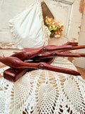 VINTAGE TEAK WOOD FLYING CRANES DECOR SCULPTURE