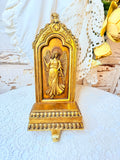VINTAGE GOLD GILTED ANGEL STOCKING HOLDER
