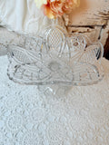 VINTAGE CRYSTAL CUT PEDESTAL COMPOTE