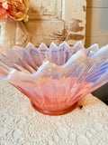 VINTAGE FOSTORIA LARGE PINK OPALESCENT CONSOLE BOWL