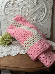 PINK AND WHITE AFGHAN