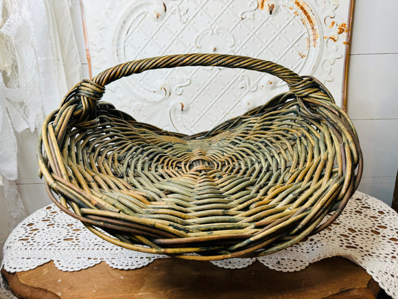 RARE VINTAGE WICKER BASKET