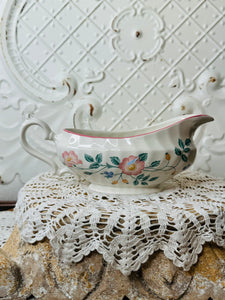 EUROPEAN VINTAGE FLORAL GRAVY BOAT