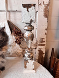 VINTAGE XL CHIPPY SPINDLE CANDLESTICK