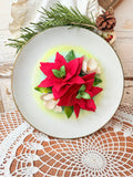 VINTAGE FABAR CAPIDIMONTE POINSETTIAS PLATE ITALY
