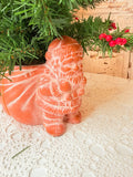 VINTAGE BERRY CHRISTMAS TREE IN TERRA COTTA SANTA CLAUS BASE