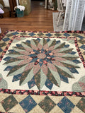 VINTAGE STAR BURST QUILT 86x86