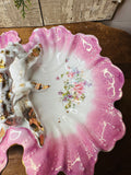 Ornate European floral with gold accent vintage divided tray