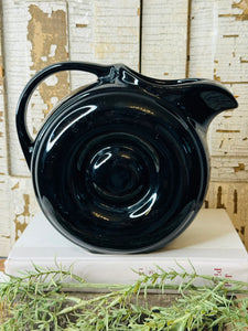 VINTAGE MID CENTURY BLACK DONUT SHAPED PITCHER