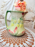 VINTAGE FRENCH FRUIT MOTIF PITCHER MAJOLICA