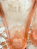 PAIR OF INDIANA GLASS PINK DETAILED 1930S GLASSES