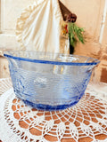XXL BLUE GLASS VINTAGE BOWL