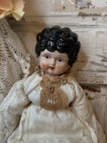 ANTIQUE 1800S GERMANY PORCELAIN HEAD DOLL