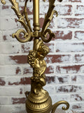 LARGE CAST METAL CHERUB TABLE LAMP