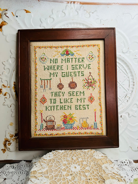 EMBROIDERED HOME FRAMED VINTAGE ART