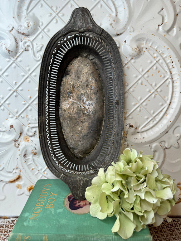 PERFECTLY PATINAD SOLID BRASS ANTIQUE OVAL TRAY