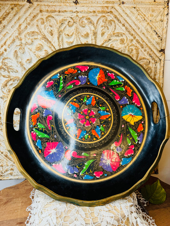 XL COLORFUL MEXICAN PAINTED TOLE TRAY