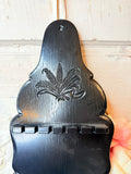 VINTAGE BLACK WHEAT SILVERWARE HOLDER WALL DECOR