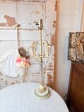 VINTAGE FRENCH HOLLYWOOD CRYSTAL REGENCY STYLE TALL LAMP