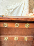 AMAZING VINTAGE STAINED GLASS HOOKS CABINET