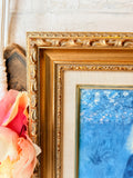 VINTAGE LARGE GOLD FRAMED ART RENOIR “GIRL WITH A WATERING CAN”