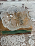 VINTAGE FROSTED GLASS FLORAL BOWL