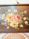 EXTRA RARE WOOD HAND PAINTED VINTAGE TRAY - BROWN