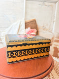 VINTAGE TOLE STYLE HAND PAINTED FLORAL BOX