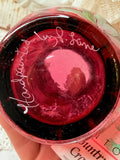 VINTAGE FENTON HAND PAINTED CRANBERRY GLASS VASE