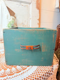 VINTAGE HAND PAINTED BOX WITH HANDLE