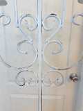AMAZING VINTAGE SCROLLY WROUGHT IRON TALL WEDDING CANDELABRA