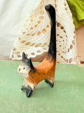 VINTAGE WOOD CARVED CAT STATUETTE - 2 AVAILABLE