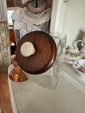 LARGE ANTIQUE PHARMACY JAR WITH WOOD AND PORCELAIN LID - 4 AVAILABLE