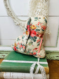 VINTAGE FLORAL FABRIC BUNNY DECOR