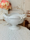 VINTAGE ITALY CERAMIC PEDESTAL FRUIT BOWL