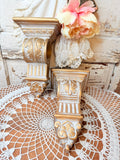 VINTAGE PAIR OF GOLDEN CORBELS DECOR