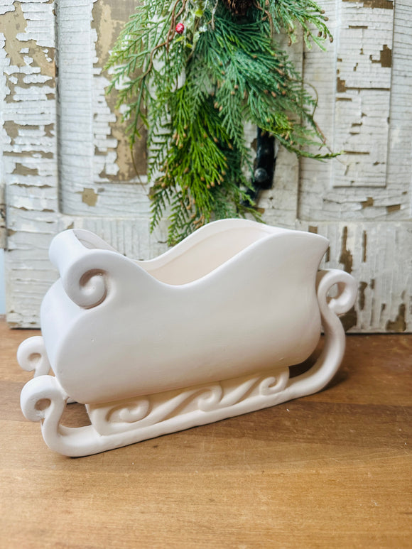 LARGE BISQUE SLED SLEIGH RIDE - 2 AVAILABLE