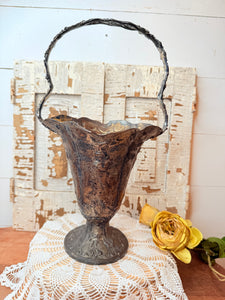 BARBOUR SILVERPLATE DUTCH BRIDES BASKET EARLY 1800S ANTIQUE