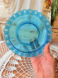 BEAUTIFUL VINTAGE BRIGHT BLUE LACE TRIM PLATE