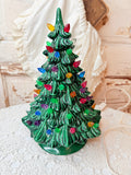 VINTAGE LARGE CERAMIC LIGHT UP CHRISTMAS TREE