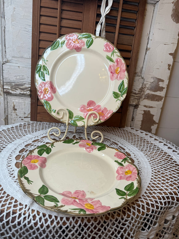 FRANCISCAN DESERT ROSE 1940S USA HAND PAINTED - SET OF 2 DINNER PLATES - 4 AVAILABLE