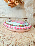 OVAL DECOR LADY TIN BOX