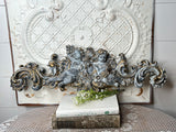 LARGE RARE DAMASK CHERUBS WALL PLAQUE