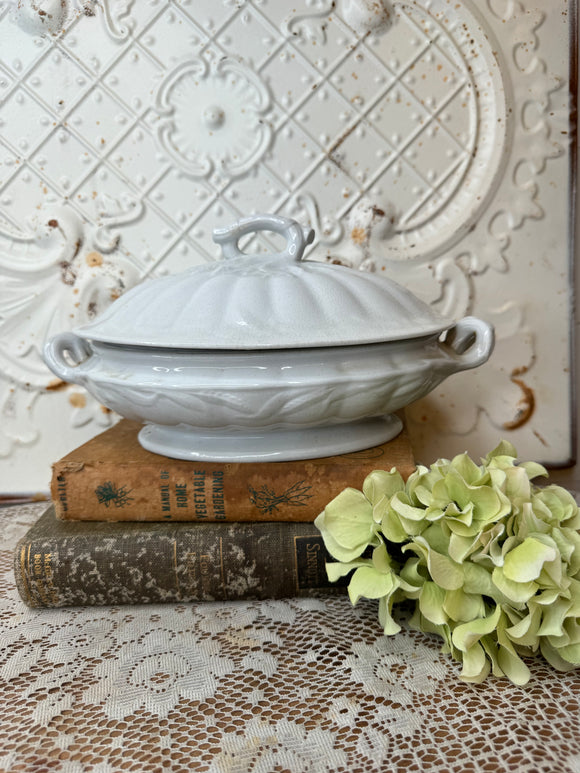 IRONSTONE WHEAT PATTERN CASSEROLE DISH VINTAGE - 2 AVAILABLE