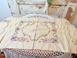 HANDMADE ANTIQUE VINTAGE EMBROIDERED FLORAL XL PLACEMAT - 2 AVAILABLE