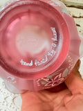 VINTAGE FENTON HAND PAINTED PINK SATIN GLASS VASE
