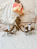 ANTIQUE VICTORIAN BRASS ELECTRIC WALL SCONCE - 2 AVAILABLE