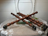 SET OF 2 VINTAGE ORNATE WOODEN LEGS WITH WHEELS - 2 AVAILABLE