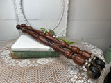 SET OF 2 VINTAGE ORNATE WOODEN LEGS WITH WHEELS - 2 AVAILABLE