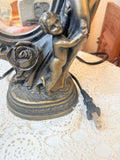 VINTAGE BRONZED ART NOUVEAU LADY LAMP